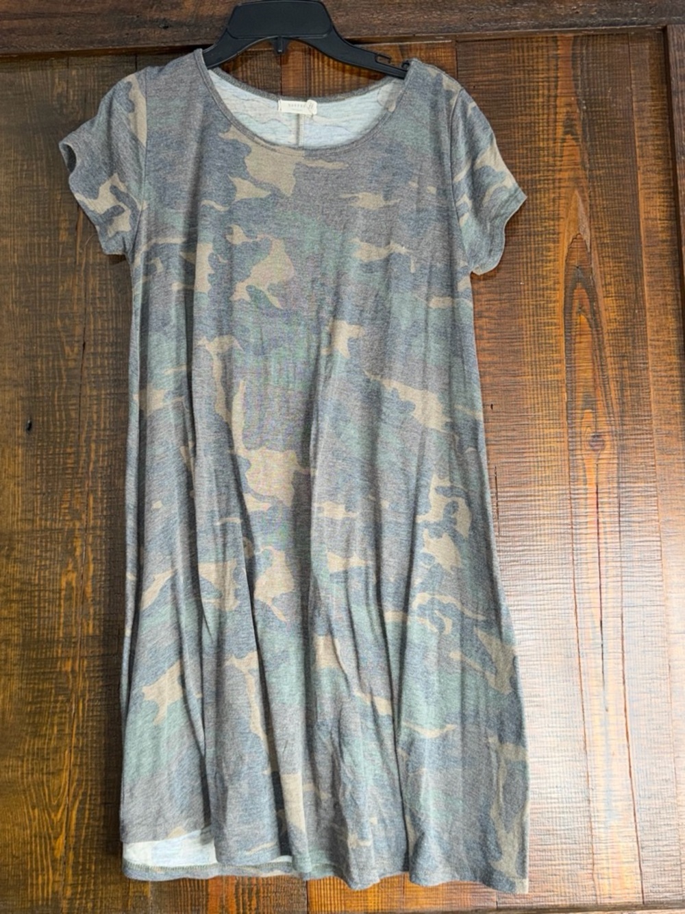 Girls' Camo Swing Tee Dress - Gray & Tan